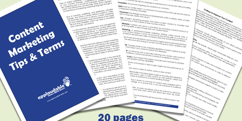 Content Marketing Tips and Terms Applaudable Media