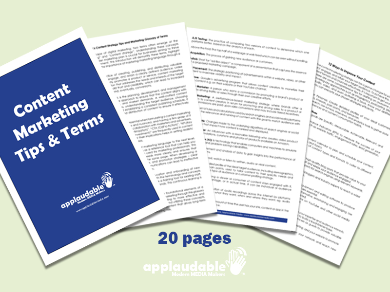 Content Marketing Tips and Terms Applaudable Media
