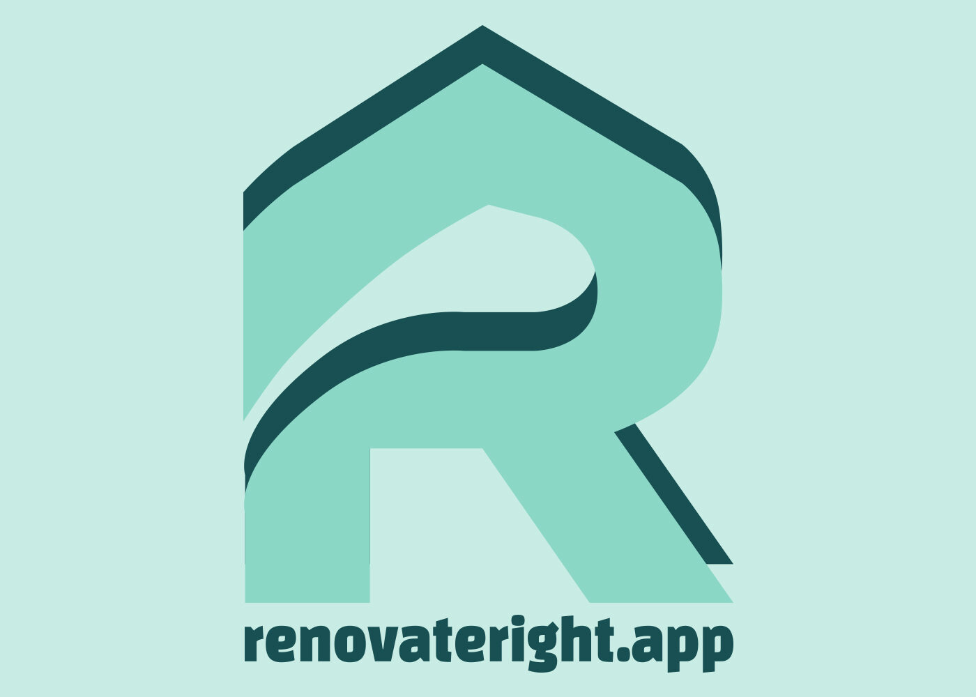 Renovate Right App Logo with text renovateright.app appearing underneath